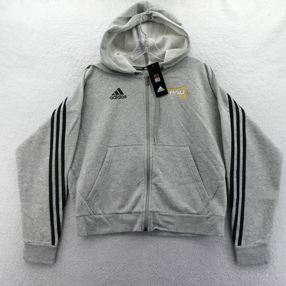 Adidas Hoodie Women Medium NAU Northern Arizona University Gray 3-Stripe Fleece